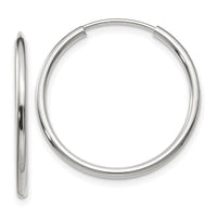 Thumbnail for 14k White Gold 1.5mm Polished Endless Hoop Earrings