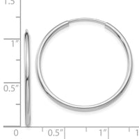 Thumbnail for 14k White Gold 1.5mm Polished Endless Hoop Earrings