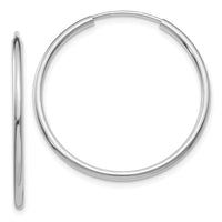 Thumbnail for 14k White Gold 1.5mm Polished Endless Hoop Earrings