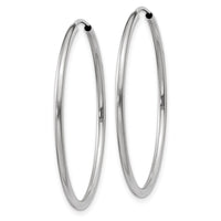 Thumbnail for 14k White Gold 1.5mm Polished Endless Hoop Earrings