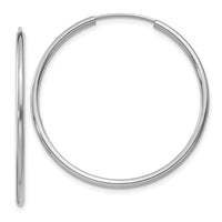 Thumbnail for 14k White Gold 1.5mm Polished Endless Hoop Earrings