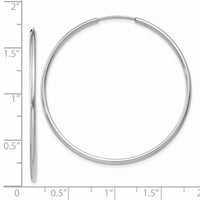Thumbnail for 14k White Gold 1.5mm Polished Endless Hoop Earrings