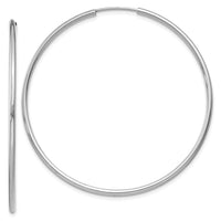 Thumbnail for 14k White Gold 1.5mm Polished Endless Hoop Earrings