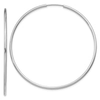 Thumbnail for 14k White Gold 1.5mm Polished Endless Hoop Earrings