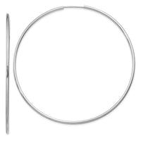 Thumbnail for 14k White Gold 1.5mm Polished Endless Hoop Earrings
