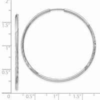Thumbnail for 14k White Gold 1.5mm Diamond-cut Endless Hoop Earrings