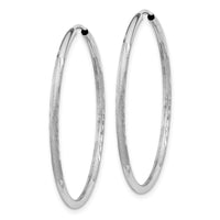 Thumbnail for 14k White Gold 1.5mm Diamond-cut Endless Hoop Earrings