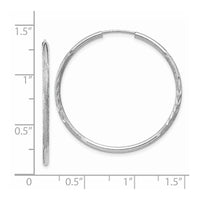 Thumbnail for 14k White Gold 1.5mm Diamond-cut Endless Hoop Earrings