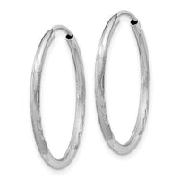 Thumbnail for 14k White Gold 1.5mm Diamond-cut Endless Hoop Earrings