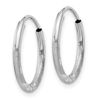 Thumbnail for 14k White Gold 1.5mm Diamond-cut Endless Hoop Earrings