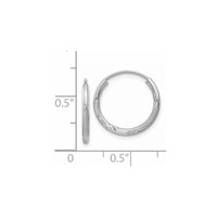 Thumbnail for 14k White Gold 1.5mm Diamond-cut Endless Hoop Earrings