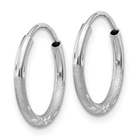 Thumbnail for 14k White Gold 1.5mm Diamond-cut Endless Hoop Earrings