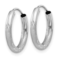Thumbnail for 14k White Gold 2mm Diamond-cut Endless Hoop Earrings