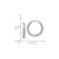 Thumbnail for 14k White Gold 2mm Diamond-cut Endless Hoop Earrings