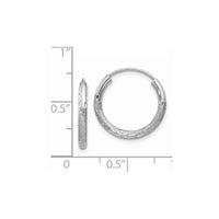 Thumbnail for 14k White Gold 2mm Diamond-cut Endless Hoop Earrings