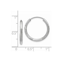 Thumbnail for 14k White Gold 2mm Diamond-cut Endless Hoop Earrings