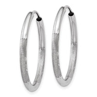 Thumbnail for 14k White Gold 2mm Diamond-cut Endless Hoop Earrings