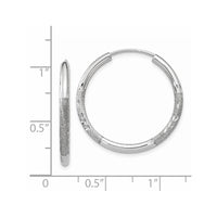 Thumbnail for 14k White Gold 2mm Diamond-cut Endless Hoop Earrings