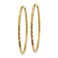Thumbnail for 14k 1.25mm Diamond-cut Endless Hoop Earring