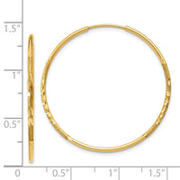 Thumbnail for 14k 1.25mm Diamond-cut Endless Hoop Earring
