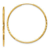 Thumbnail for 14k 1.25mm Diamond-cut Endless Hoop Earring