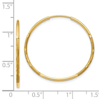 Thumbnail for 14k 1.25mm Diamond-cut Endless Hoop Earring