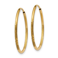 Thumbnail for 14k 1.25mm Diamond-cut Endless Hoop Earring