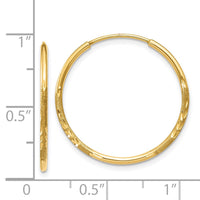 Thumbnail for 14k 1.25mm Diamond-cut Endless Hoop Earring
