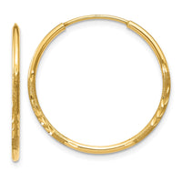 Thumbnail for 14k 1.25mm Diamond-cut Endless Hoop Earring
