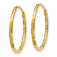 Thumbnail for 14k 1.25mm Diamond-cut Endless Hoop Earring