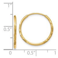 Thumbnail for 14k 1.25mm Diamond-cut Endless Hoop Earring