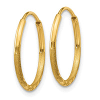 Thumbnail for 14k 1.25mm Diamond-cut Endless Hoop Earring