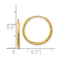 Thumbnail for 14k 1.25mm Diamond-cut Endless Hoop Earring