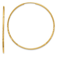 Thumbnail for 14k 1.25mm Diamond-cut Endless Hoop Earring
