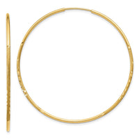 Thumbnail for 14k 1.25mm Diamond-cut Endless Hoop Earring