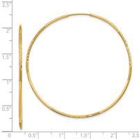 Thumbnail for 14k 1.25mm Diamond-cut Endless Hoop Earring