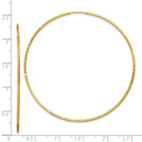 Thumbnail for 14k 1.25mm Diamond-cut Endless Hoop Earring