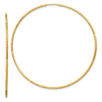 Thumbnail for 14k 1.25mm Diamond-cut Endless Hoop Earring
