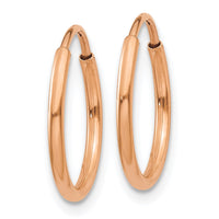 Thumbnail for 14k Rose Gold 1.2mm Polished Endless Hoop Earrings