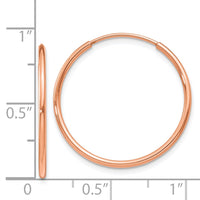 Thumbnail for 14k Rose Gold 1.2mm Polished Endless Hoop Earrings
