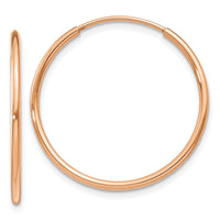 Thumbnail for 14k Rose Gold 1.2mm Polished Endless Hoop Earrings