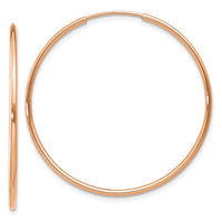Thumbnail for 14k Rose Gold 1.2mm Polished Endless Hoop Earrings