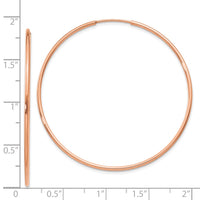 Thumbnail for 14k Rose Gold 1.2mm Polished Endless Hoop Earrings