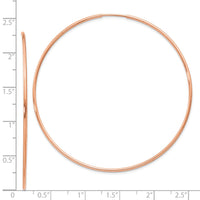 Thumbnail for 14k Rose Gold 1.2mm Polished Endless Hoop Earrings