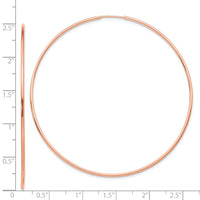 Thumbnail for 14k Rose Gold 1.2mm Polished Endless Hoop Earrings