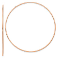 Thumbnail for 14k Rose Gold 1.2mm Polished Endless Hoop Earrings