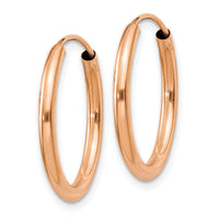 Thumbnail for 14k Rose Gold Polished Round Endless 2mm Hoop Earrings