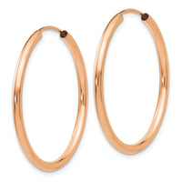 Thumbnail for 14k Rose Gold Polished Round Endless 2mm Hoop Earrings