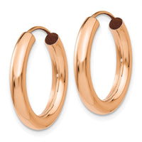 Thumbnail for 14k Rose Gold Polished Endless Tube Hoop Earrings
