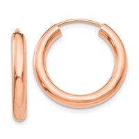Thumbnail for 14k Rose Gold Polished Endless Tube Hoop Earrings